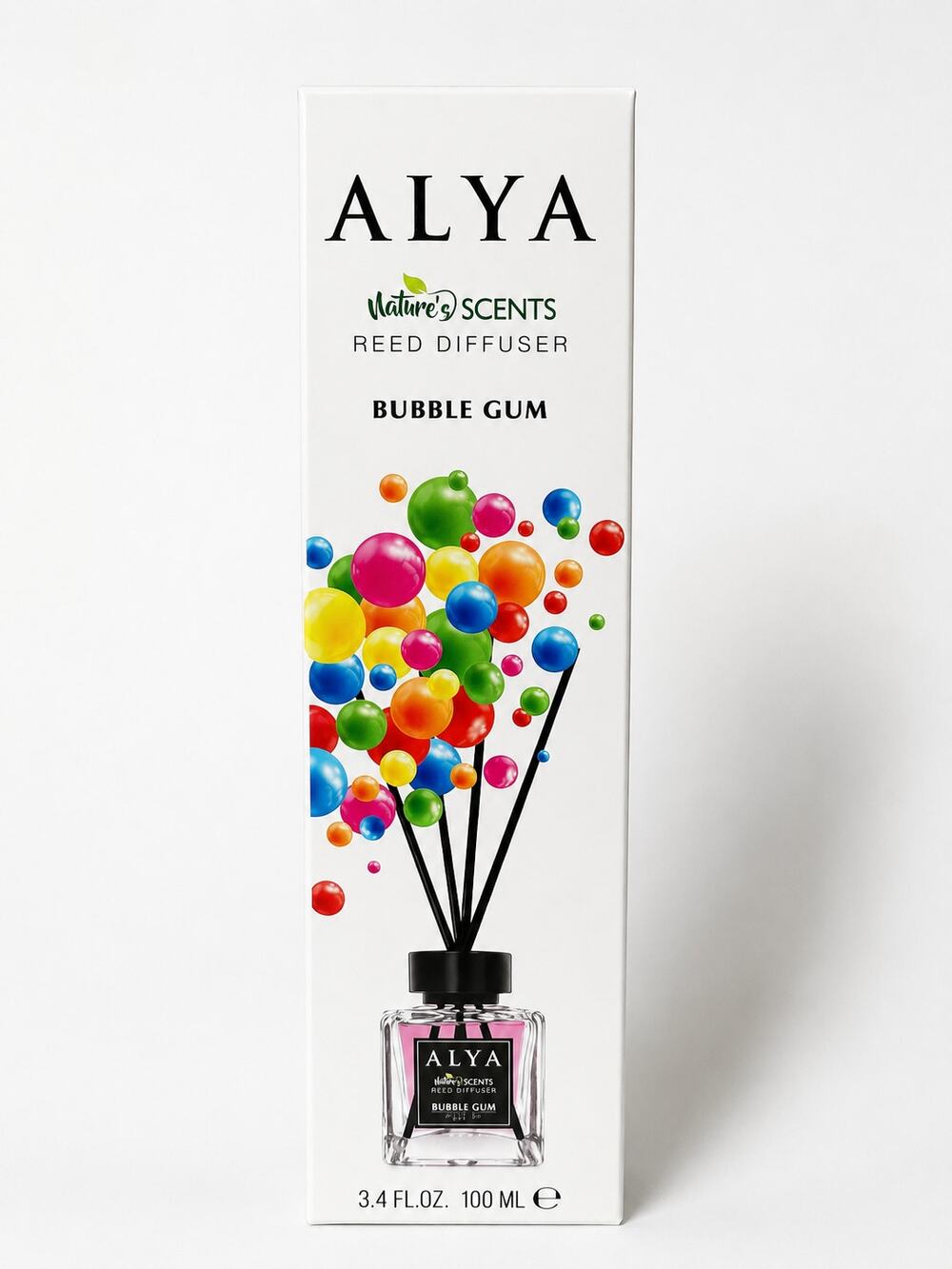 3.3oz ALYA Nature Scents Bubble Gum Reed Diffuser